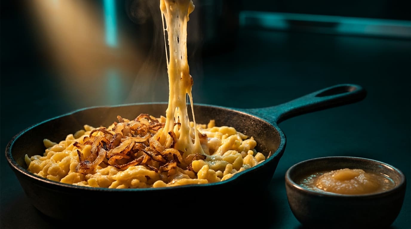 Vorarlberger Käsespätzle – Hausgemacht, frisch zubereitet zum Mitnehmen bei Happiness Food & Drinks in Zürich-Altstetten